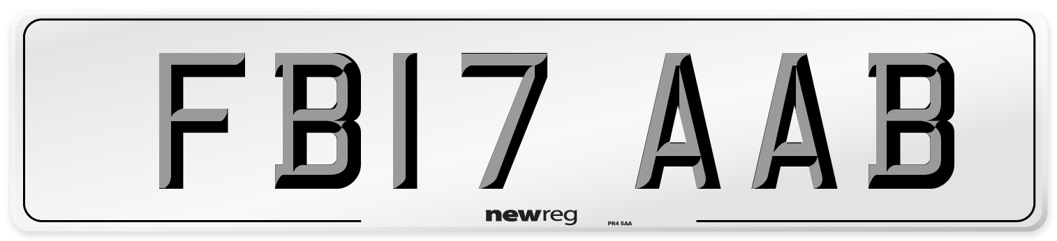 FB17 AAB Number Plate from New Reg